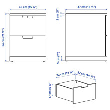 NORDLI خزانة بـدرجين, أبيض, 40x54 سم