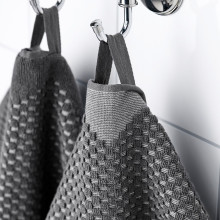 FJÄLLSTARR منشفة حمّام, رمادي غامق, 70x140 سم