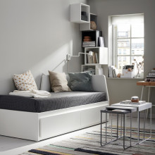 FLEKKE هيكل تخت نهاري مع درجين, أبيض, 80x200 سم