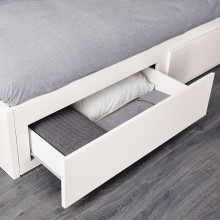 FLEKKE هيكل تخت نهاري مع درجين, أبيض, 80x200 سم