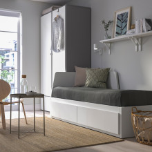 FLEKKE هيكل تخت نهاري مع درجين, أبيض, 80x200 سم