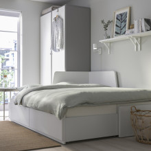 FLEKKE هيكل تخت نهاري مع درجين, أبيض, 80x200 سم