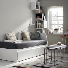 FLEKKE تخت نهار بدرجين/فرشتين, أبيض/Åfjäll متين., 80x200 سم