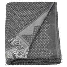 FJÄLLSTARR منشفة حمّام, رمادي غامق, 100x150 سم