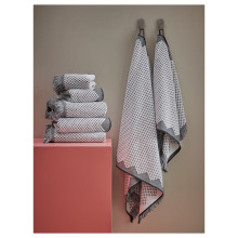 FJÄLLSTARR منشفة حمّام, أبيض/رمادي, 100x150 سم