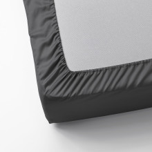 NATTJASMIN شرشف بمطاط, رمادي غامق, 180x200 سم