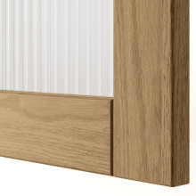 TONSTAD باب بمفصلات, قشرة سنديان/زجاج, 50x229 سم