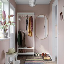 MACKAPÄR / BAGGMUCK أثاث المدخل، طقم من 4 قطع, أبيض/رمادي