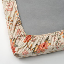 NÄSSELKLOCKA شرشف بمطاط, رمادي فاتح-بيج, 180x200 سم