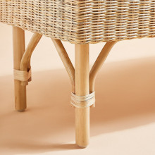 TOLKNING مقعد طويل مع تخزين, صناعة يدوية خيزران, 120 سم