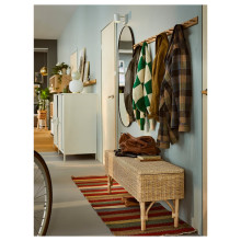 TOLKNING مقعد طويل مع تخزين, صناعة يدوية خيزران, 120 سم