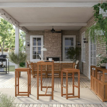 NÄMMARÖ طاولة ومقعدين، للمساحات الخارجية, بني فاتح, 120x40 سم