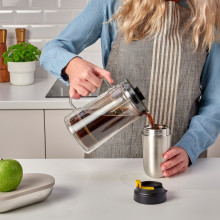 ENVÄLDIG قارورة ماء عازلة, ستينلس ستيل/أسود, 35 سل