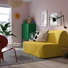 LYCKSELE MURBO كنبة-تخت بمقعدين, Vansbro أصفر