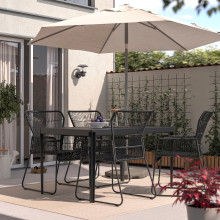 TALLSKÄR كرسي مع مساند ذراعين، خارجي, فحمي