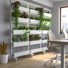 MITTZON إطار مع عجلات/حاوية/ صندوق أسلاك, أبيض, 85x205 سم