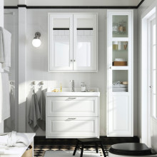 TÄNNFORSEN خزانة عالية مع باب, أبيض, 40x35x195 سم