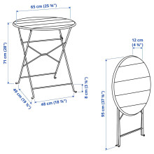SUNDSÖ طاولة, فحمي خارجي, 65 سم
