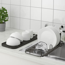 LILLHAVET رف صحون متعدد الوظائف, فحمي