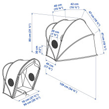 ELDFLUGA خيمة تخت, أزرق/أخضر, 70/80/90