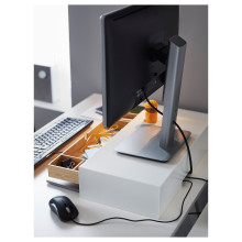 ELLOVEN طاولة شاشة مع درج, أبيض