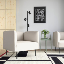 LILLEHEM كرسي بذراعين, Vissle/بيج معدن