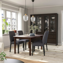 STRANDTORP طاولة قابلة للتمديد, بني, 150/205/260x95 سم