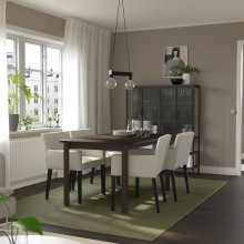 STRANDTORP طاولة قابلة للتمديد, بني, 150/205/260x95 سم