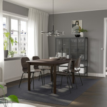 STRANDTORP طاولة قابلة للتمديد, بني, 150/205/260x95 سم