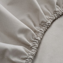 LENAST شرشف بمطاط لمهد, أبيض/رمادي, 60x120 سم