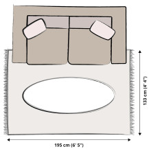 STOENSE سجادة، وبر قصير, أبيض-عاجي, 133x195 سم