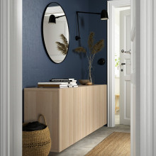 LAPPVIKEN باب, مظهر سنديان مصبوغ أبيض, 60x64 سم