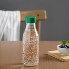 SPARTANSK قارورة ماء, زجاج شفاف/أخضر, 0.5 ل