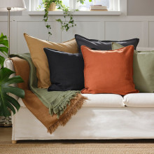 DYTÅG غطاء وسادة, بيج غامق, 65x65 سم