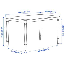 DANDERYD / SKOGSTA طاولة و 4 كراسي, أسود/سنط, 130 سم