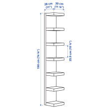 LACK وحدة رف حائط, أبيض, 30x190 سم