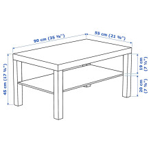 LACK طاولة قهوة, مظهر سنديان مصبوغ أبيض, 90x55 سم