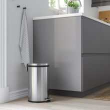 SNÖRPA حاوية نفايات بدواسة, ستينلس ستيل, 12 ل