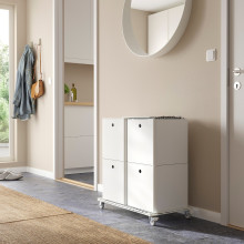 KUGGIS صندوق تخزين مع غطاء, أبيض, 32x32x32 سم