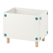 SMUSSLA طاولة تخت جانبية/وحدة رف, أبيض