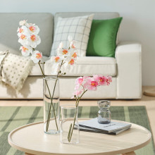 SMYCKA زهرة صناعية, داخلي/خارجي/أوركيد أبيض, 60 سم