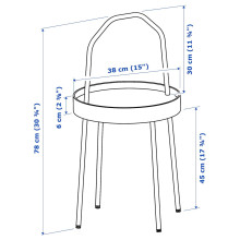 BURVIK طاولة جانبية, أسود, 38 سم