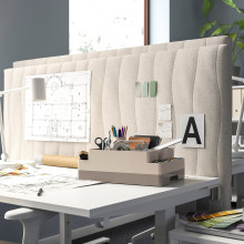 KUGGIS طقم منظم مكتب من قطعتين, رمادي-بيج/رمادي غامق-بيج, 26x35x16 سم