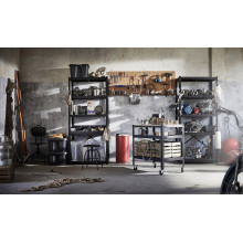 BROR عربة, أسود/خشب أبلاكاج صنوبر, 85x55 سم