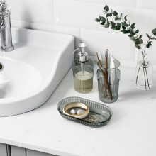 BROFJÄRDEN طقم حمّام 3 قطع., رمادي