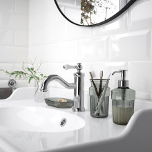 BROFJÄRDEN طقم حمّام 3 قطع., رمادي