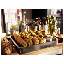 KONCIS صينية تحمير مع حامل شواء, ستينلس ستيل, 40x32 سم