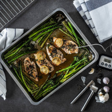 KONCIS صينية تحمير مع حامل شواء, ستينلس ستيل, 40x32 سم