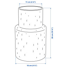 KONSTFULL مزهرية, زجاج شفاف/نقش, 26 سم