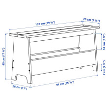 PERJOHAN مقعد طويل مع تخزين, صنوبر, 100 سم